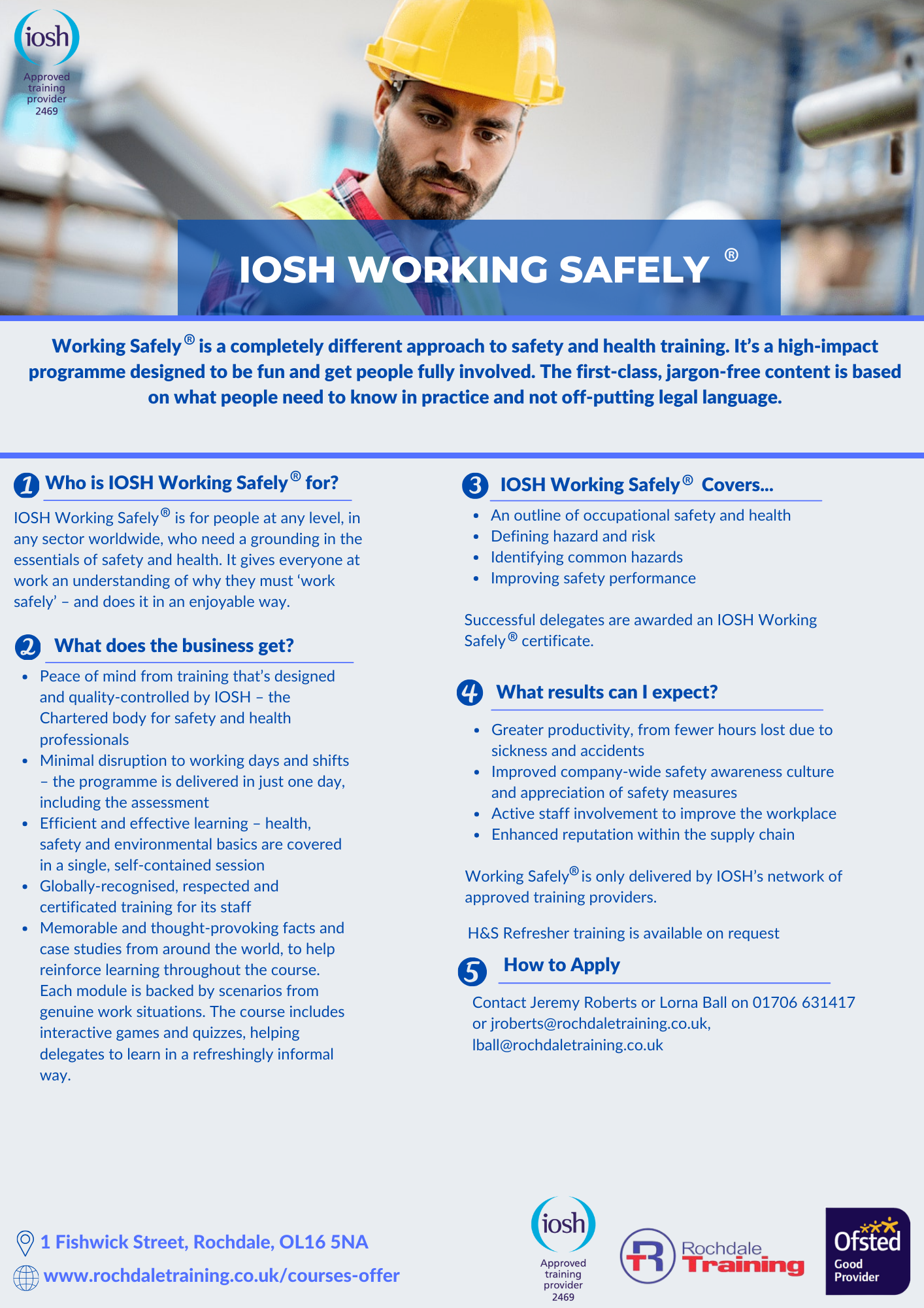 IOSH Working Safely® | Rochdale Training